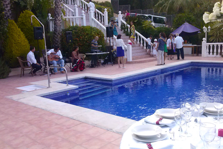 Preparation for a flamenco show at a wedding